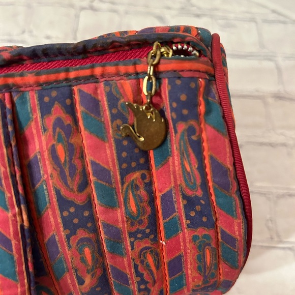 VINTAGE GLORIA VANDERBILT COSMETIC CASE FOR ACCESSORY STREET PAISLEY PATTERN - Picture 6 of 11